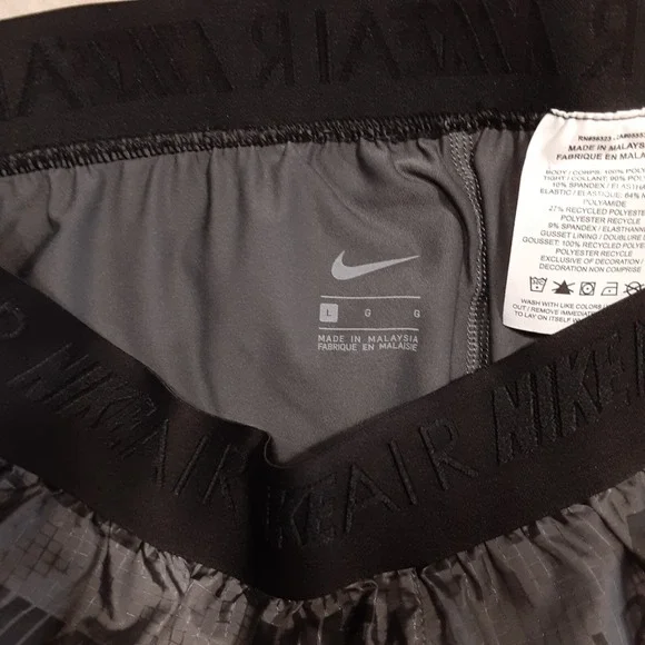Nike Womans Lightweight Running Shorts Sz.L/Gray-Black/Lined/NikeAir All Print - Picture 6 of 10